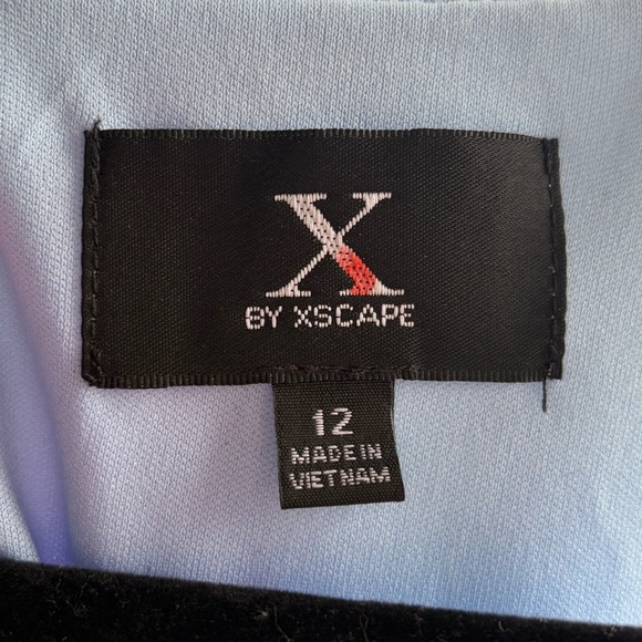 🆕 Xscape Floral Chiffon Halter Maxi Dress Size 12 Pink Blue Ruffle Formal Gown - Picture 14 of 17